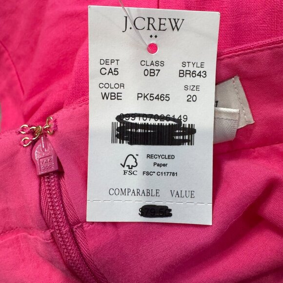 J. Crew NWT Linen Blend Pink Button Front Skirt O14 - Picture 5 of 5